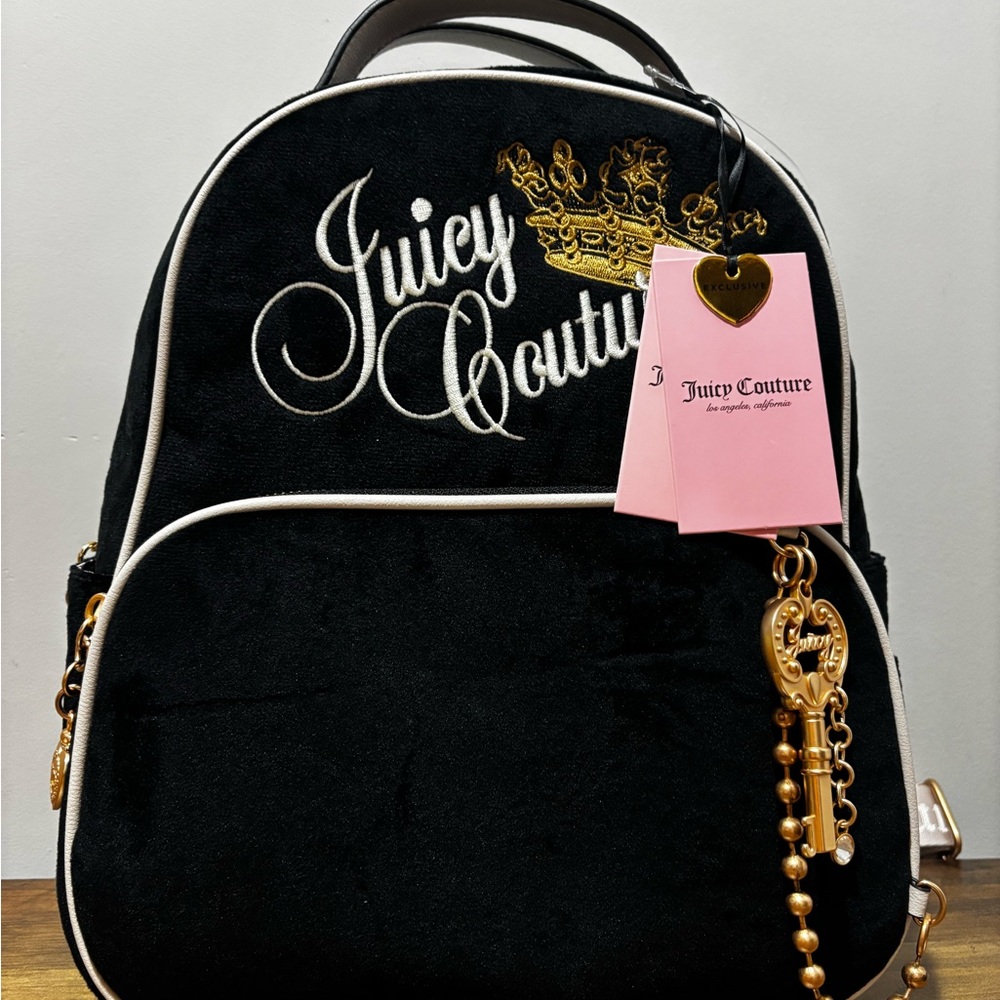 Juicy Couture Black and Gold Backpack